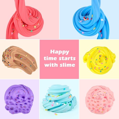 56-Pack Butter Slime Kit, Christmas Slime, Soft and Non-Sticky Peachy Baby Slime Party Favors for Kids, Birthday Classroom Exchange Gift Mini Slime, Stress Relief Toys for Boys Girls, 6 7 8 9 10 11 12