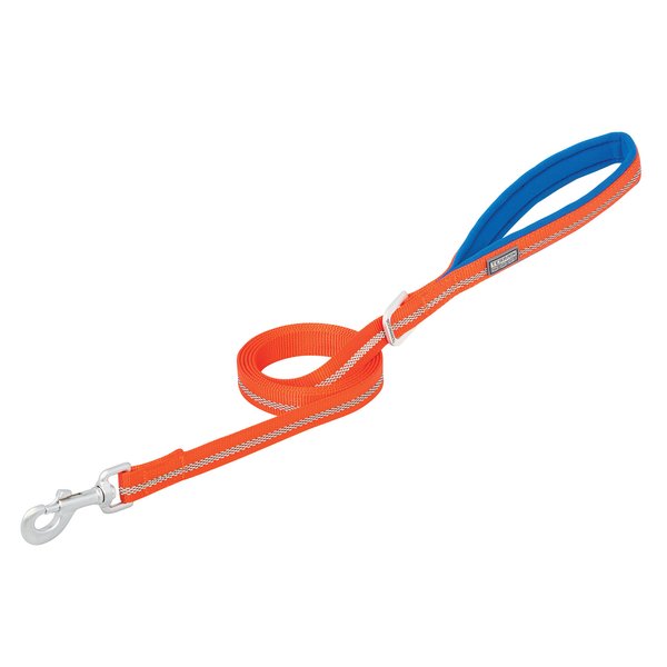 Terrain D.O.G. Reflective Neoprene Lined Dog Leash, Orange, 4-feet L x 1-inch W