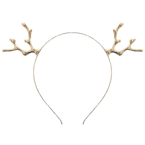 Christmas Reindeer Antlers Headband Xmas Reindeer Hair Band Women Deer Horn Headpiece Hairband Hair Hoop Holiday Party Decoration Cosplay Costume Cute Handmade Crystal Hair Accessories 1 Pack Golden