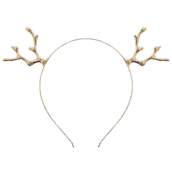 Christmas Reindeer Antlers Headband Xmas Reindeer Hair Band Women Deer Horn Headpiece Hairband Hair Hoop Holiday Party Decoration Cosplay Costume Cute Handmade Crystal Hair Accessories 1 Pack Golden