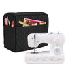Luxja Dust Cover for Sewing Machine, Sewing Machine Cover with Pockets for Extra Accessories (Compatible with Brother and Singer), Black (Quilted Fabric)