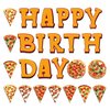 CC HOME Pizza Happy Birthday Banner, Pizza Party Decoration, Pizza Letters Theme Party Supplies Boys Girls Kids Home Classroom Baby Showers 1st Birthday Party Decorations Supplies