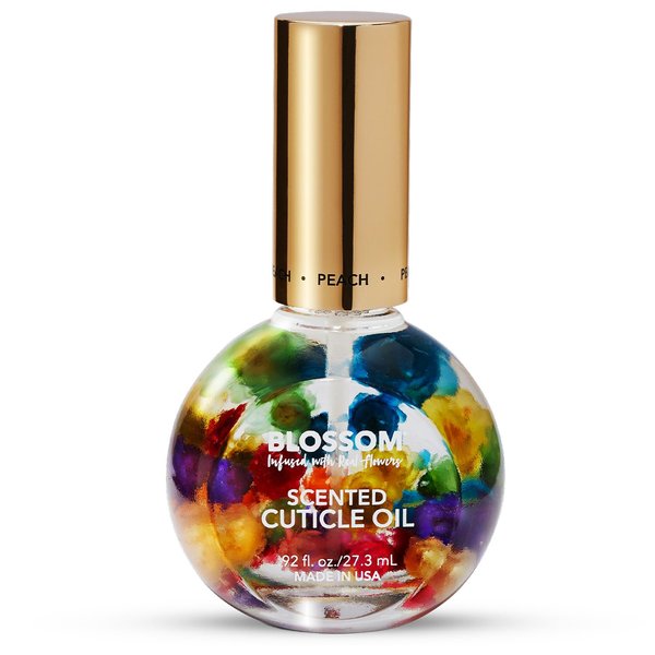 Blossom Hydrating, Moisturizing, Strengthening, Scented Cuticle Oil, Infused with Real Flowers, Made in USA, 0.92 fl. oz, Juicy Peach
