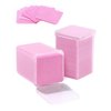 TEOYALL Lint Free Nail Wipes, 400 PCS Non-Woven Fabric Nail Cleaning Pads Pink Lash Extensions Glue Cleaning Wipes Nail Salon Supplies (400 PCS)