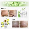 LANBENA 3 in 1 Blackhead Removing Set, Pore Strips+Pore Solution Serum+Removal Strip Paper, Black Head Remover Mask for Face, Pore Minimizer & Reducer for Face, Leaving Your Skin Fresh and Clean
