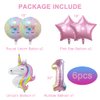 DUILE Unicorn Balloons Unicorn Birthday Party Decorations for Girls Foil Balloons Set Macaron and Rainbow Balloon Wedding Baby Shower Party Supplies (1)