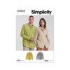 Simplicity Easy Unisex Shirts Sewing Pattern Packet, Design Code S9858, Sizes XS-S-M-L-XL-XXL, Multicolor