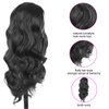 Oseti V Part Wig Body Wave Synthetic Wigs for Women 24inch Black Hair V Part Wigs Upgrade U Part Wigs Glueless Full Head Clip in Half Wigs for Black Women Thin Leave Out V Shape Wig