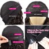 Youngirl Deep Wave Headband Wig Human Hair 12 Inch Curly Headband Wigs for Black Women Human Hair Glueless None Lace Front Wigs Brazilian Virgin Hair Wig Machine Made 150% Density Natural Black Color