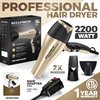 2200W High-Power Hair Dryer - Ionic Ceramic Tourmaline Technology, Lightweight Ergonomic Design with Cool Shot, Comb Attachments & Adjustable Heat/Speed, ADC Motor, Professional Salon Finish