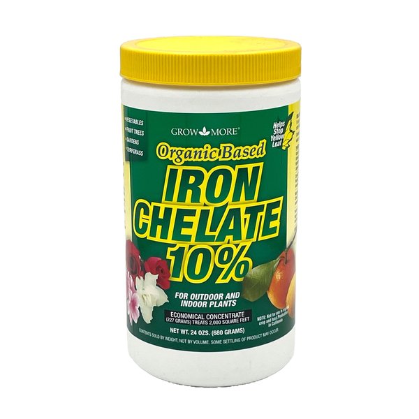 Grow More 3-0-1 Organic Iron Chelate Concentrate (10% Iron) for Greener Plants & Lawns on Soils w/pH below 7-24oz of Water Soluble Chelated Iron for Plants & Trees - Iron Supplement for Plants