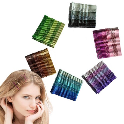 Colorful Side Hairpins 144PCS Metallic Gradient Colorful 36Color Shiny Hair Pins Barrettes 2.36'' Hairpins Bobby Pins for Thick Hairstyles All Ages Fashion Women