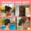 Teenitor Hair Bun Maker For Kids Bun Nets For Ballet Girls, 4 Pcs Small Ballet Bun Kit For Kids, 10 Pcs 30 cm Hair Nets For Buns, 10 Pcs U Shaped Bobby Pins, Dark Brown