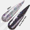 Sparkle Holographic Chameleon Glitter Dip Powder Nail Kit 6 Colors Set with opal foils, easy to use for dip nail starters, perfect for white and black nail art (Dip Liquid Set Not Included)