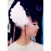 2PCS Girls Heart-shaped Feather Hair Clip Headpiece Party Hairpins Hair Barrettes Hair Accessory Bridal Wedding Feather Fascinator (White)
