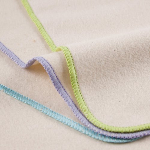 OsoCozy Organic Flannel Cloth Baby Wipes - Reusable & Washable Saves Money. 100% Unbleached Organic Cotton. Colorful Stitching. 9 x 9 Inches Each and 12 Per Package