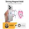 BITOBE Magnetic Phone Ring Holder for MagSafe Magnetic Kickstand & Removable Phone Grip iPhone 14/13/12(pro, pro max, Plus, Mini) 360°Adjustable Holder Stand Love Heart Design-Pink