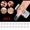BRAVECOW 20pcs/set Nail Tips Clip Nail Art Tools DIY Extension Clamp Clips For Quick Building Poly Finger Nail Gel Clear Plastic Finger Extension…