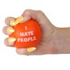 I Hate People Stress Balls, Funny Quote Grip Strengthener Squishy Ball, Coworker Gifts, 2.48 Inches