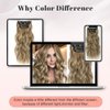 ALXNAN Clip in Hair Extensions for Women,Medium Brown Ash Blonde Long Wavy Hair Extensions Clip Ins 4PCS 20 Inch Synthetic Soft and Natural Thick Hair Pieces for Women