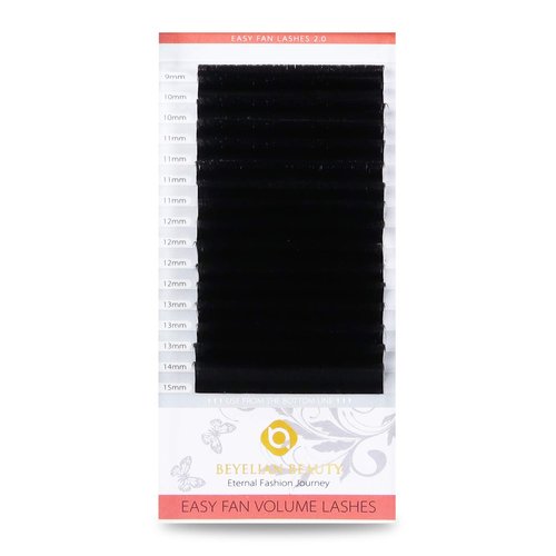 BEYELIAN Volume Lash Extensions, Easy Fan Eyelash Extensions, 0.03 CC Curl 9-15mm Mixd, Self Fanning Individual Lashes, Semi-permanent Long Lasting Blooming Lashes for Professional Salon Use