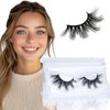 GOO GOO Mink Lashes 3D Mink Eyelashes, 10mm-17mm Fake Eyelashes Hand Made Individual Natural Eyelashes Reusable False Lashes for Women 1 Pair