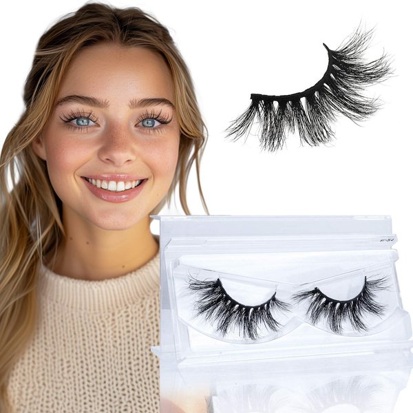 GOO GOO Mink Lashes 3D Mink Eyelashes, 10mm-17mm Fake Eyelashes Hand Made Individual Natural Eyelashes Reusable False Lashes for Women 1 Pair