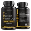 Zinc Quercetin 500mg with Vitamin C Vitamin D3 Bromelain Immune Support High Potency Quercetin Zinc Supplement ZQV by SPARTIS (Pack of 1 Bottle at 120-Caps)