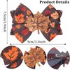 Hair Bow Clips Fall Thanksgiving Maple Leaf Ribbon Hair Bow Barrettes Bow Hair Brown Grosgrain Hairpins Glitter Handmade Sparkle Sequins for Thin Thick Thanksgiving Hair Decor 2PCS