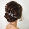 Jeairts Rhinestone Bridal Hair Comb Crystal Wedding Hair Pieces Sparkly Brides Headpiece Hair Dress Decorative Wedding Hair Accessories for Brides and Bridesmaids (1-Silver)