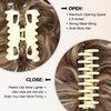 MSMUSAS Messy Bun Hair Piece Claw Clip Curly Wavy Faux Hair Bun Tousled Updo Hair Extensions Scrunchie Long Beard Chignon Buns Hair pieces for Women(Brown Mix Natural Blonde)