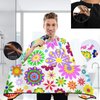 visesunny Barber Cape Colored Little Flower Polyester Hair Cutting Salon Cape Apron Anti-Static Haircut Water-Resistant Shaving Cloth Beard Shaving Bib Hairdressing Cape