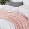 BOURINA Throw Blanket Textured Solid Soft Sofa Throw Couch Cover Knitted Decorative Blanket, 50" x 60" Pink