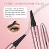 3D Waterproof Microblading Eyebrow Pen,Magic Eyebrow Pencil with 4 Fork Tip,Natural Long-Lasting Smudge-proof Fine Stroke eyebrow microblading Pen for Women(Dark brown)