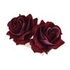 JORCEDI 2 Pcs Women Rose Flower Hair Comb Bridal Jewelry Headpiece Hair Pin Clip Decor For Wedding Bridal Holiday Party Headpieces (Wine Red)