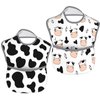 Qwalnely Cow Print Baby Stuff 2Packs Baby Bibs for 3-24 Months Waterproof Washable Fabric for Boys Girls Stuff, Newborn Toddler Bibs
