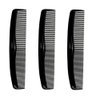 Comfort Axis Coarse/Fine Hair Comb Set, 8 Inches, 3 Pack, Black