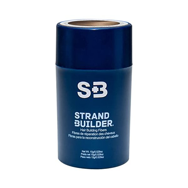 Strand Builder Hair Fibers for Thinning Hair and Hair Loss, Natural Keratin Hair Building Fibers, Undetectable Hair Thickener for Men or Women, 15g (Light Brown)