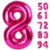 Hot Pink 8 Balloon, Number Balloons 40 Inch, 8th Birthday Decorations for Girls, Birthday Balloons, Hot Pink Party Supplies, Number 8 Balloon