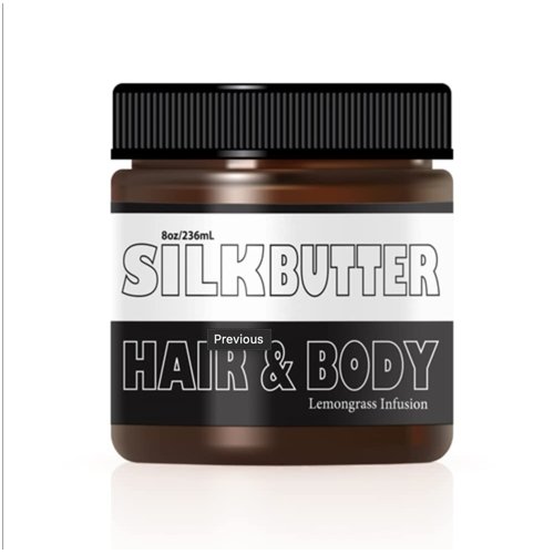 Silk Butter for Hair and Body-Lemon Grass Black Seed Oil Blend - Hydrating repair cream- for dry, damaged skin and hair- with Jojoba oil, Shea Butter - Paraben Free, No Synthetic Fragrances - 8 oz