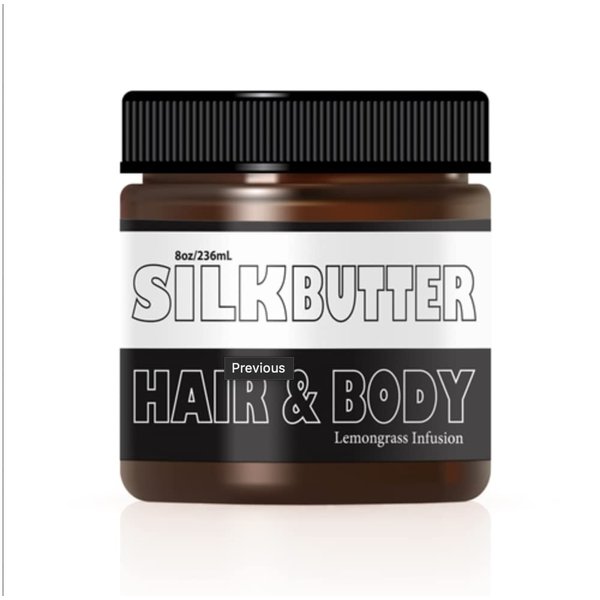 Silk Butter for Hair and Body-Lemon Grass Black Seed Oil Blend - Hydrating repair cream- for dry, damaged skin and hair- with Jojoba oil, Shea Butter - Paraben Free, No Synthetic Fragrances - 8 oz