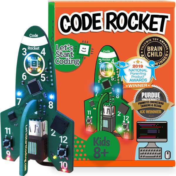 Code Rocket Coding Toy for Kids 8+. Girls & Boys Learn Block and Typed Programming with Circuits. Free Online Projects Teach Code Hands-On with This All-Inclusive Coding Game for Kids Ages 8-12+