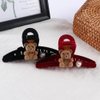 Pokinge 2 Pcs Kawaii Bear Hair Claw Clip Faux Fur Flocking Hair Crab Clip Hairpins Strong Hold Animal Hair Catch Barrette Headwear for Women Girls(Multi-colored)