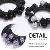 Fashey Pearl Hair Ties Beaded Hair Scrunchies Elastic Ponytail Holder 3 Pcs Pearls Hair Bands Hair Accessories for Women (black,blue)