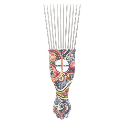 Professional Stainless Steel Hair Pick Comb for Afro Hair Styling - Hair Comb for Women and Men (Waist flower K2)
