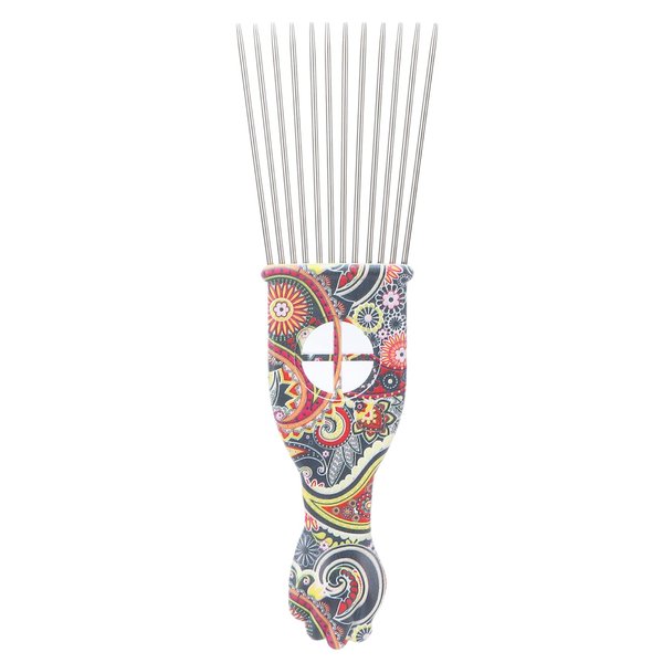 Professional Stainless Steel Hair Pick Comb for Afro Hair Styling - Hair Comb for Women and Men (Waist flower K2)