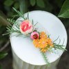 Fangsen Boho Wedding Hair Accessories Lavender Rose Hair Comb Floral Festival Headpiece for Women and Girls Silve (Orange)