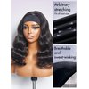LUVME HAIR Body Wave Human Hair Headband Wig Ready to Go No Lace Glueless Human Hair Wigs with Adjustable Headband Natural Black Long Head Band Wig Beginners Friendly 18 Inch