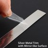 Trimold Wall Trim Molding, Stainless Steel Peel and Stick (Mirror-Like Finish), Flexible Self-Adhesive Metal Trim for Ceiling, Mirror Frame and More, Metallized Silver