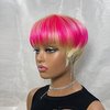 FCHW-wig Short Pink Ombre Hair Wigs For Women Short Pixie Cuts Wigs For Black Women Short Straight Ladies Wigs Synthetic Short Wigs For Women African American Women Wigs (SW21111)